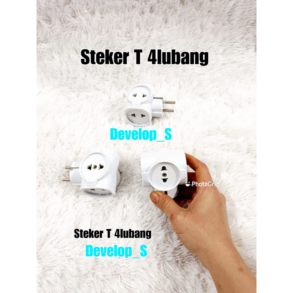 Steker Adaptor T / Colokan Listrik Multi 4 Lubang