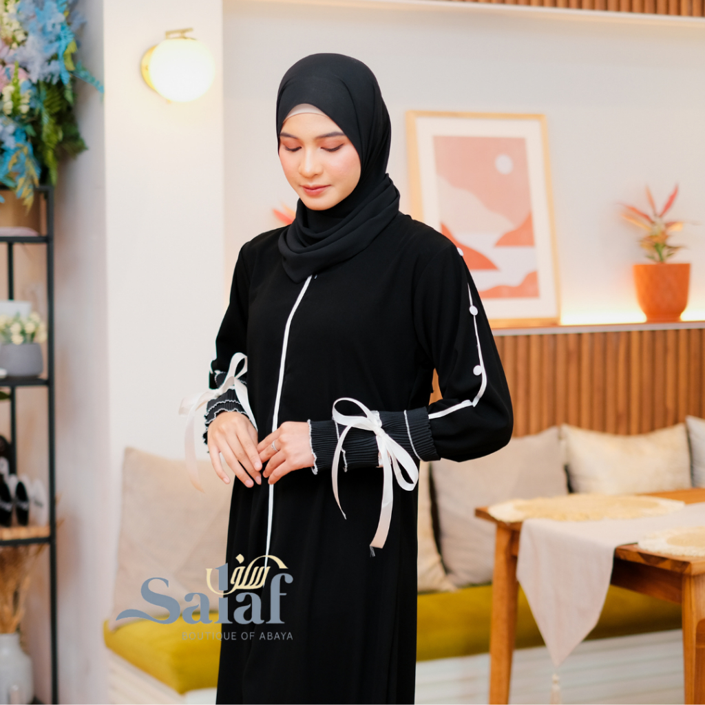 Gamis Hitam Abaya Turkey Bahan Kain Saudi-1