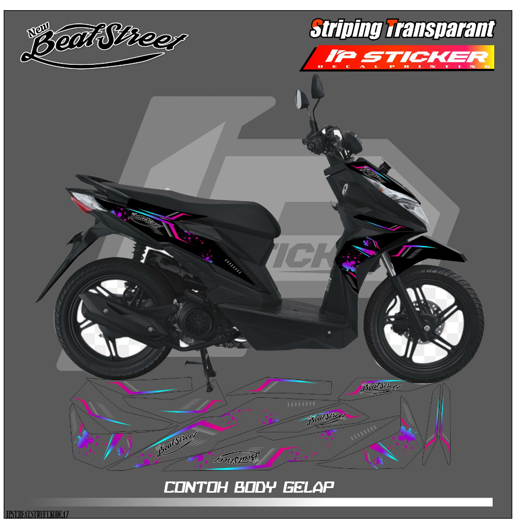 BEAT STREET (COD) STIKER STRIPING BEAT STREET- STIKER STRIPING MOTOR HONDA BEAT STREET STIKER LIST S
