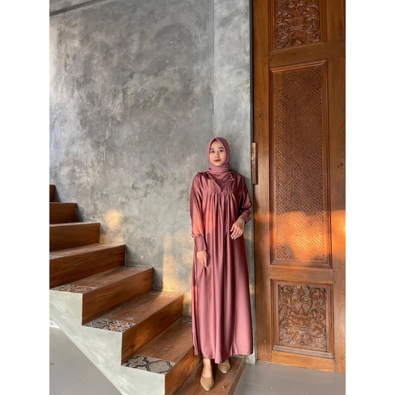 Wida Dress Silk - Dress Elegan Simple Dress Kondangan Bridesmaid