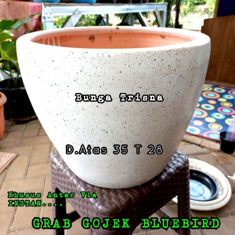POT GERABAH TERACOTA BESAR 35CM/POT TANAMAN/POT BUNGA/POT TERACOTTA/POT PREMIUM