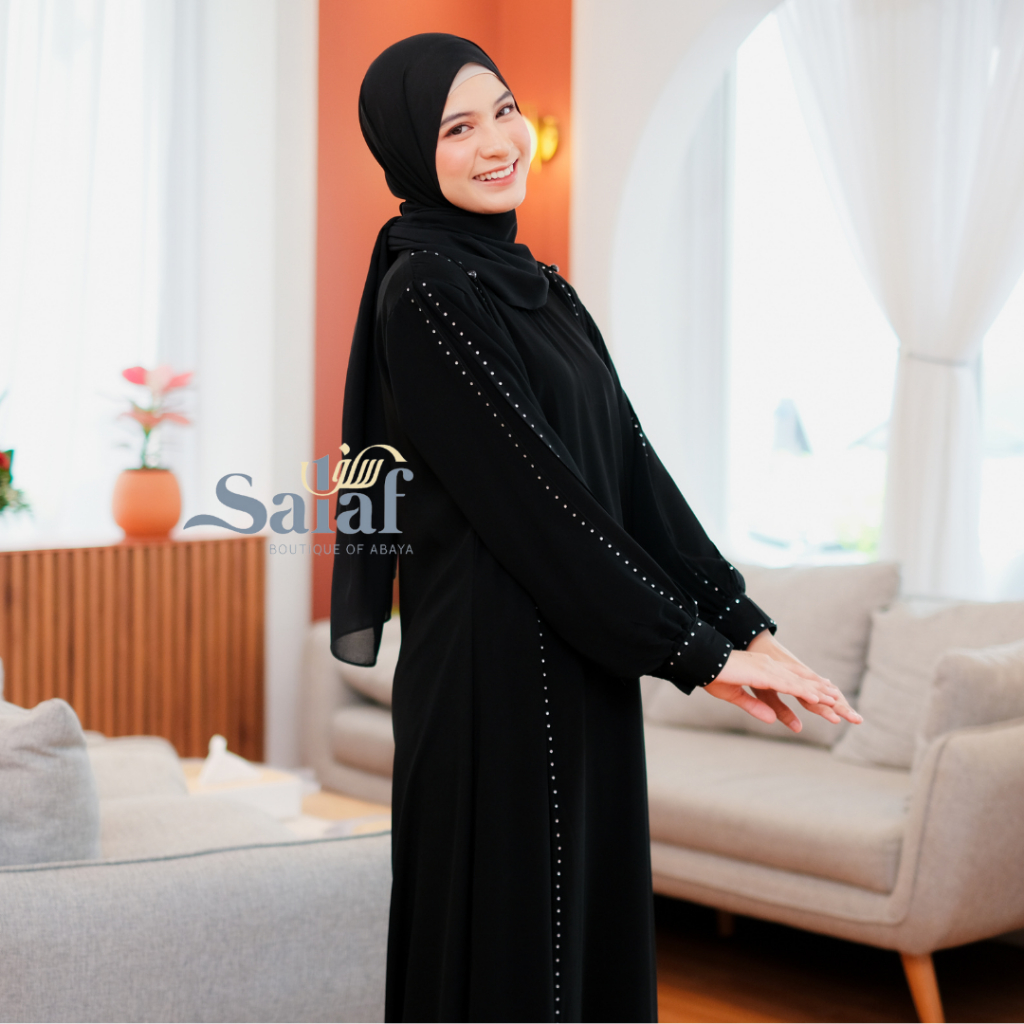 Abaya Hitam Gamis Turkey Bahan Kain Saudi-6