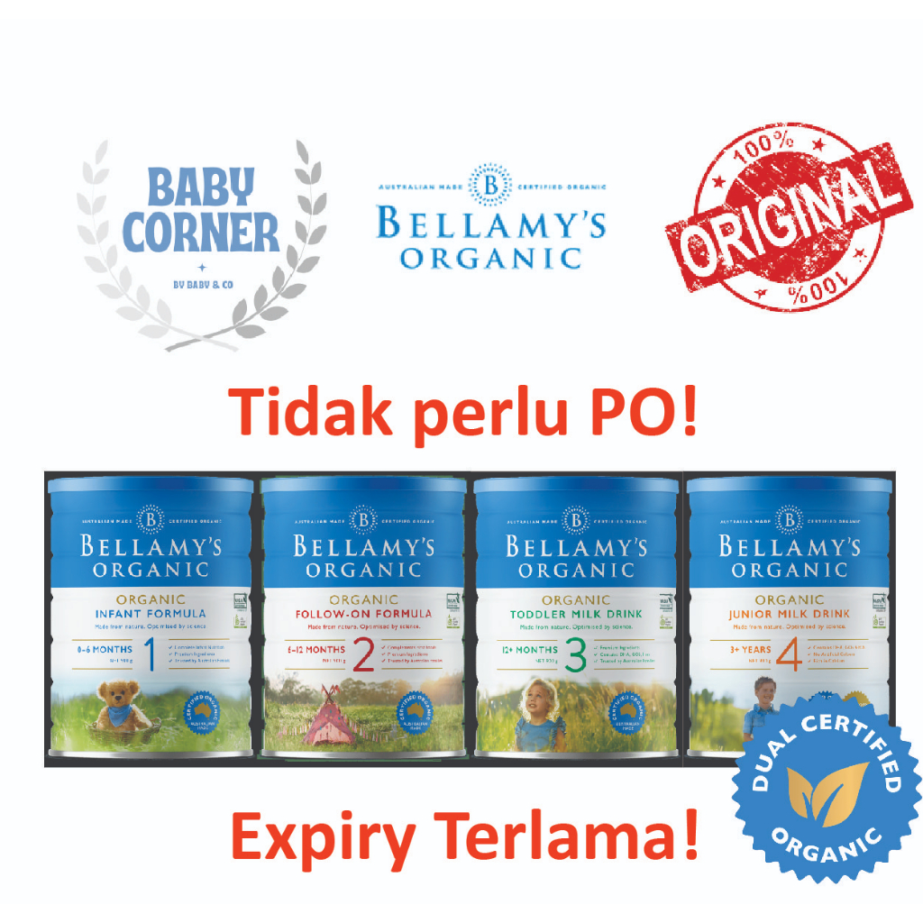 Bellamy's Bellamys Organic Infant Formula 900g step 1 step 2 step 3 Bellamy