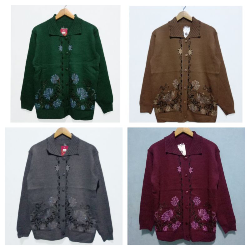 Sweater Rajut Ibu Dan Nenek / Mantel Rajut Musim Dingin