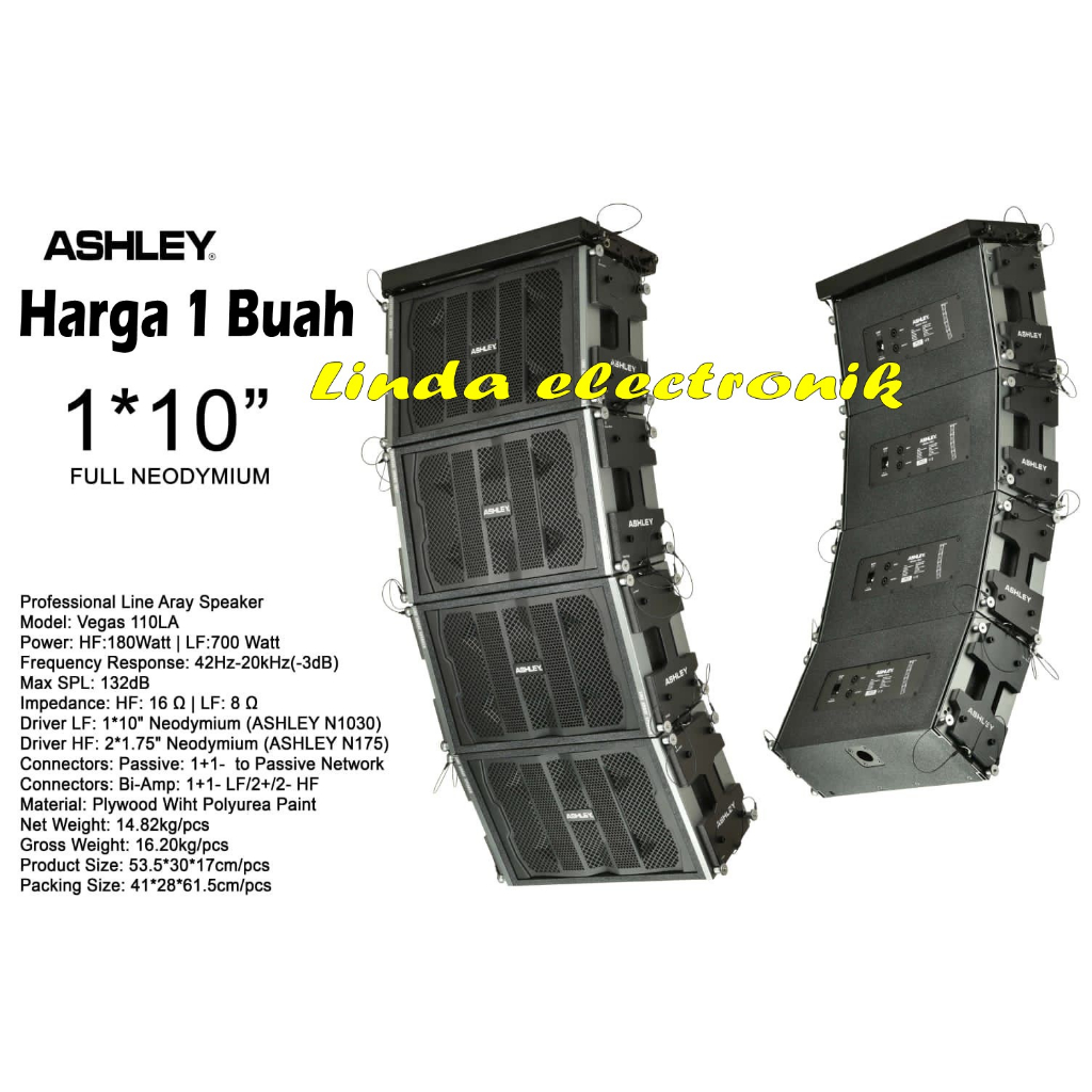speaker pasif line aray ashley vegas 110la full neodymium 2 x 10 inch