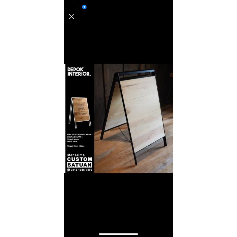

papan nama/papan menu besi/papan iklan/signage