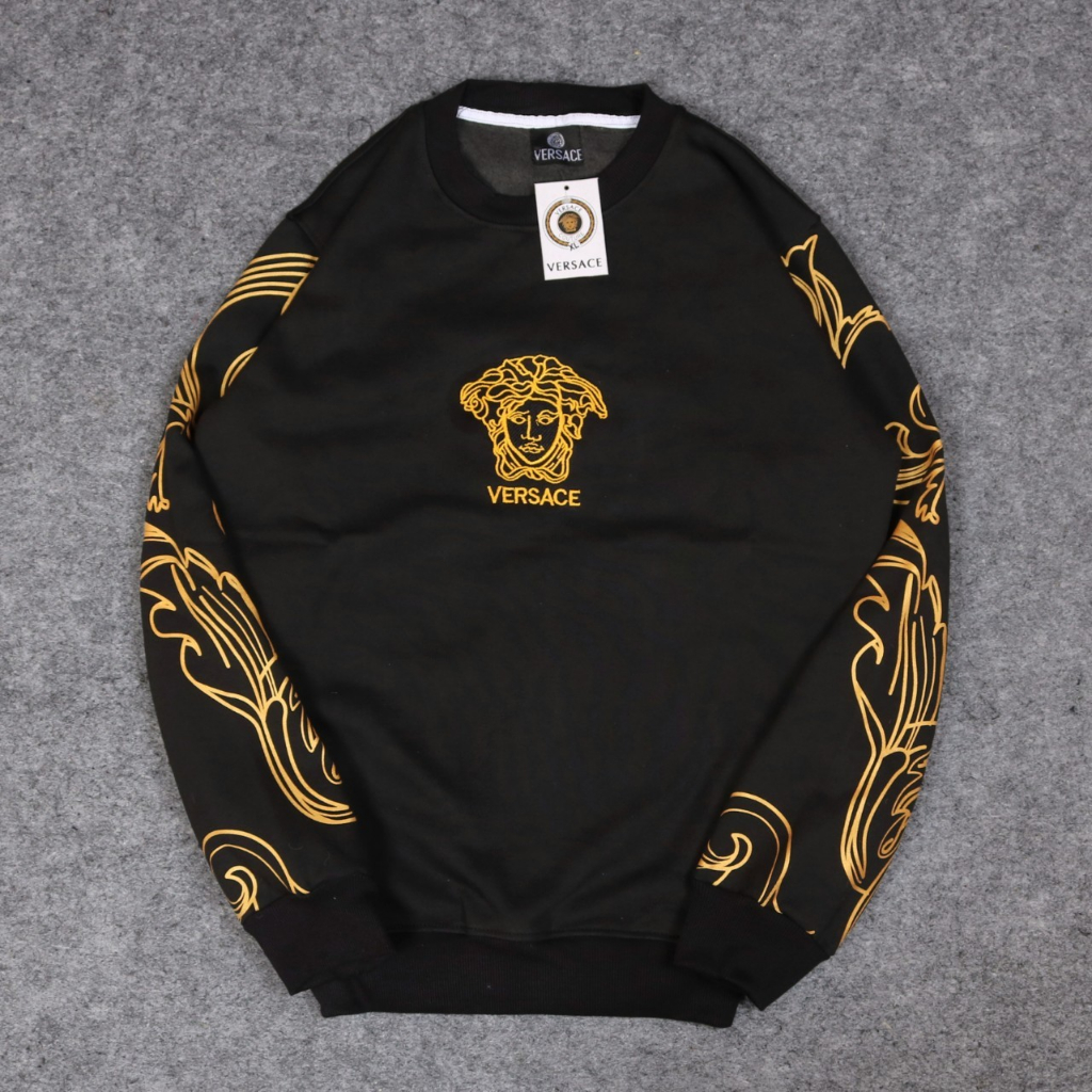 Hoodie Crewneck Versace Unisex Full Tag Label logo Bordir terlaris
