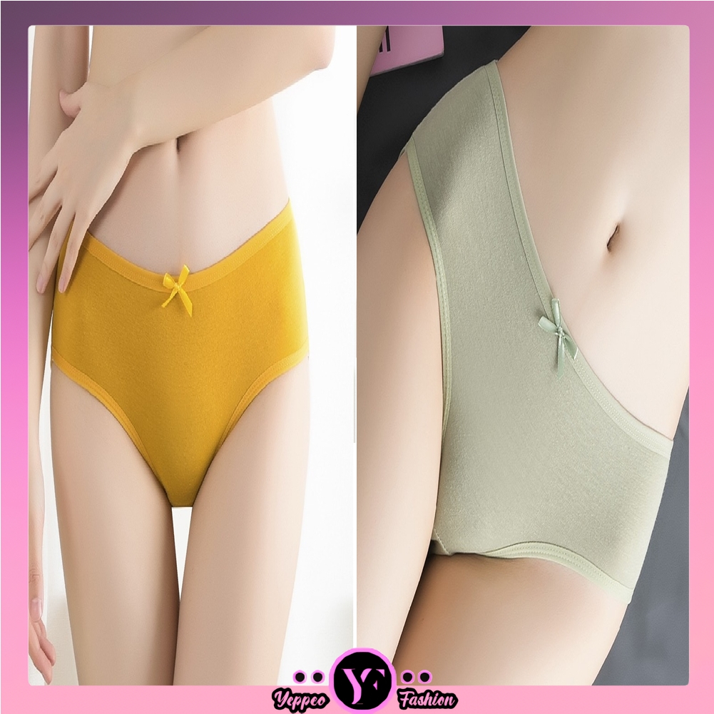 •YF• CD538 Celana Dalam Wanita Katun Pita Polos Pakaian Dalam Kolor CD Wanita Sexy Underwear Cewek