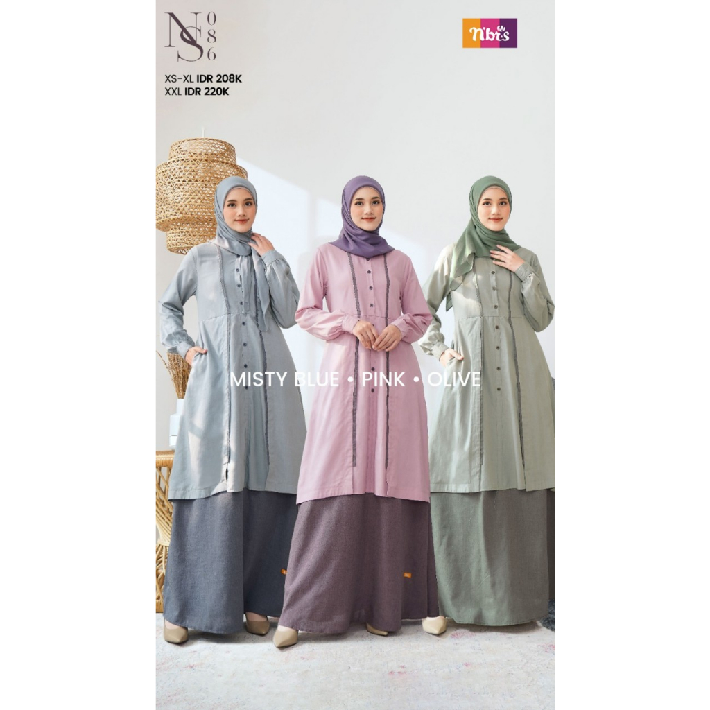 DRESS BAJU BUSANA MUSLIM WANITA NS 086 86 ORIGINAL BY NBRAS FASHION GAMIS PEREMPUAN MUSLIMAH BUSUI P