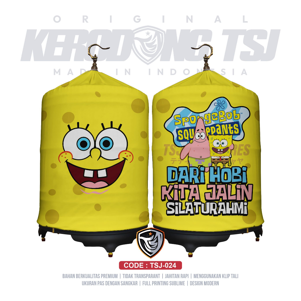 Kerodong Murai Spongebob No. 2 Full Printing Kerodong TSJ