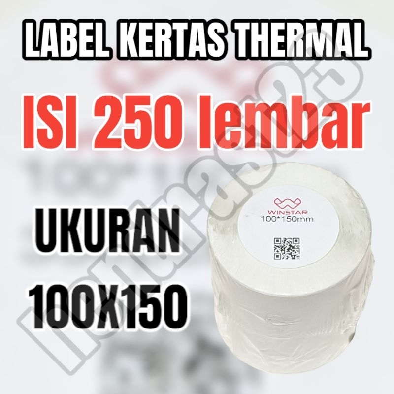 

LABEL THERMAL 100X150 ISI 250 PCS / KERTAS THERMAL 100 X 150 ISI 250 PCS / RESI THERMAL ONLINESHOP 100MMX150MM / 100MM X 150MM ROLL DAN LIPAT / ROLL ISI 350 PCS DAN 500 PCS