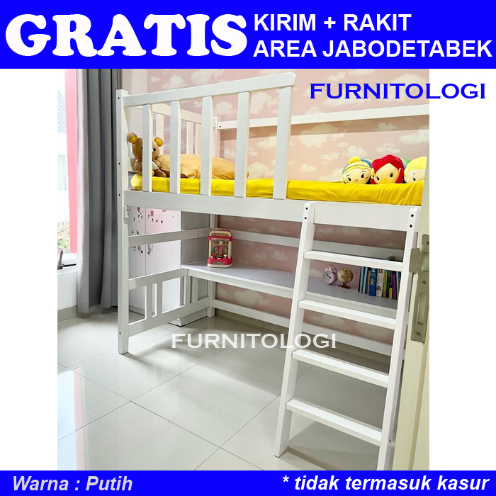 Lotsoolup Ranjang Susun Loftbed Anak Dengan Meja Belajar