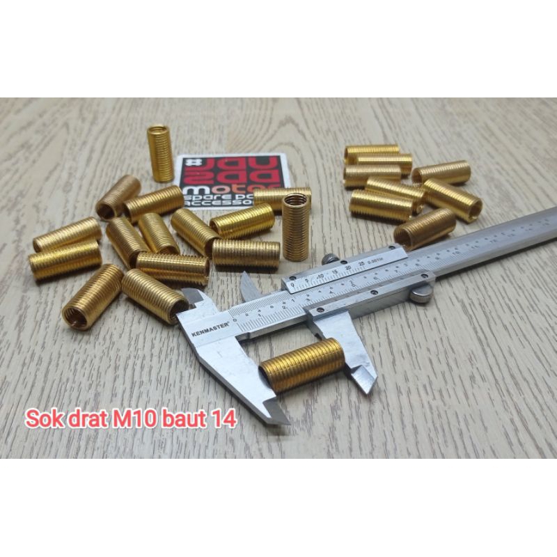 SOK DRAT BAUT 14 M10 BAHAN KUNINGAN