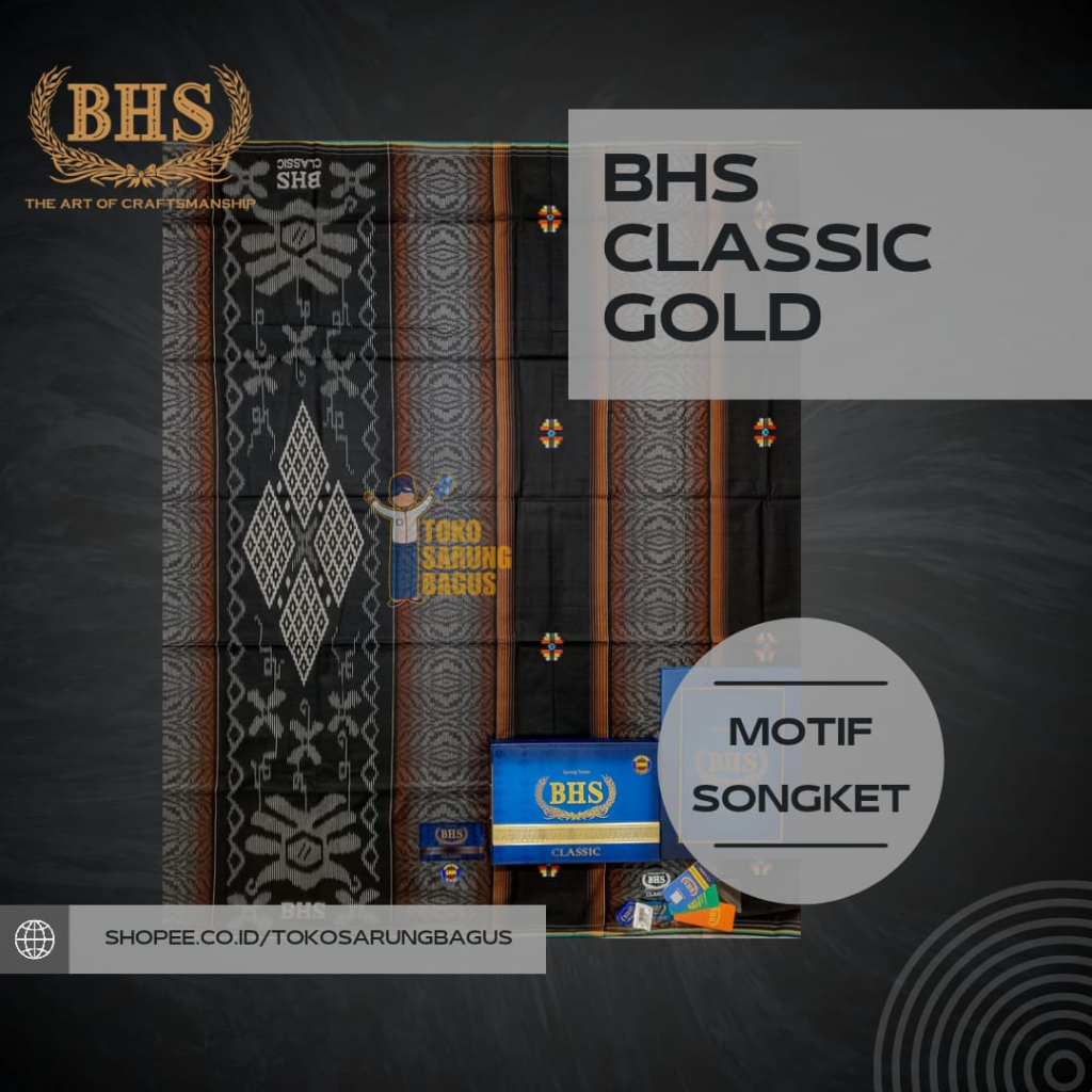 Sarung BHS Classic Motif DKE SKT DAM SKT BRL SKT MTR SRM Gold