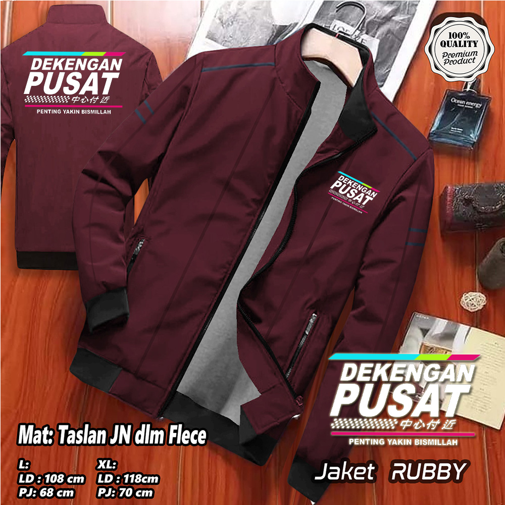 JAKET DEKENGAN PUSAT LENGAN PANJANG / JAKET PRIA OUTDOR  BAHAN TASLAN WATERPROF
