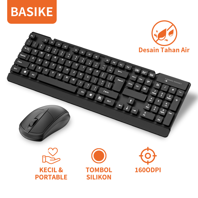 BASIKE Keyboard Mouse Wireless Mechanical Gaming Mini Portable for Hp Laptop PC Tablet Mobile Phone