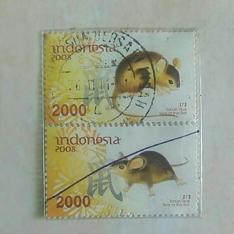 

(AB) Perangko Indonesia 2008 Tahun Tikus Set 2pcs Used