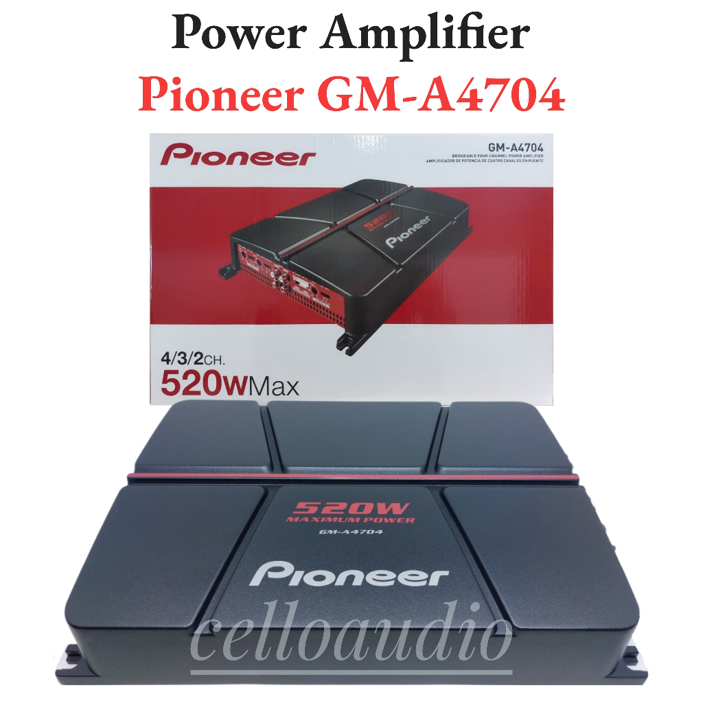 Power Amplifier 4 Channel Pioneer GM-A4704 520 Watt Audio Mobil Car GM A4704
