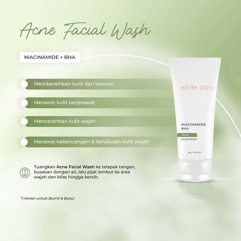 White Story Acne Facial Wash acne face wash WHITE STORY sabun cuci muka jerawat berminyak WHITESTORY