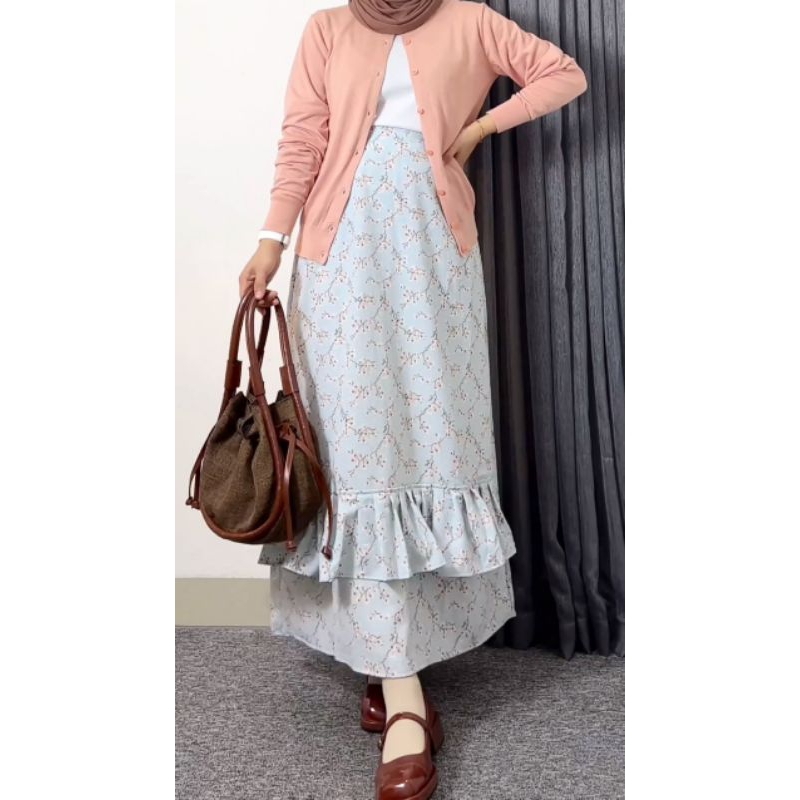 MIA Skirt // floral skirt / korean skirt / rok panjang motif bunga