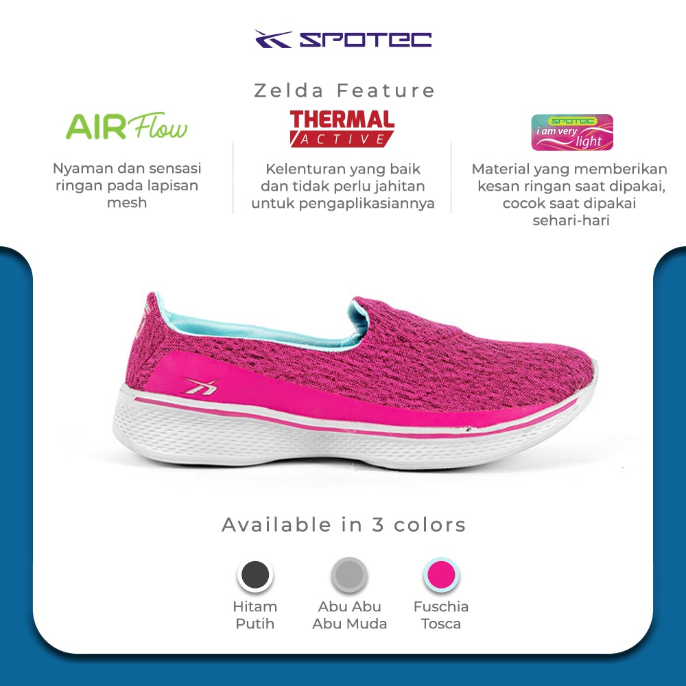 SPOTEC Sepatu WALKING Artikel ZELDA fushia tosca |Original Spotec