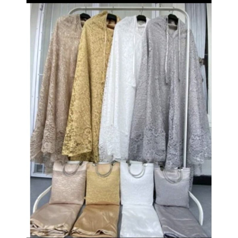 Mukena Brukat syahrini premium Mukena Brukat mewah