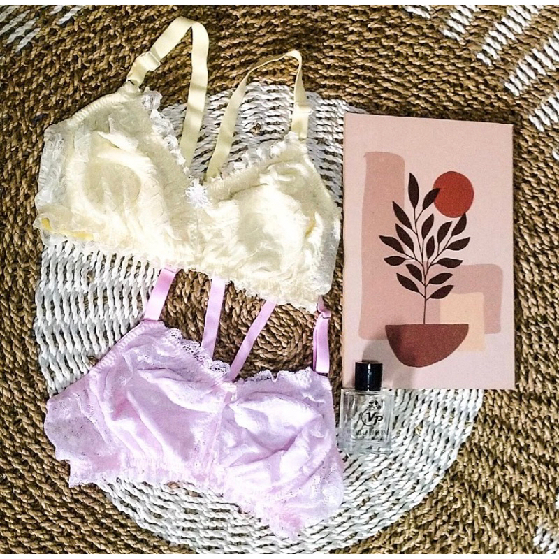 3 PCS BRA FULL BRUKAT// TANPA BUSA TANPA KAWAT//bra bidadari tanpa busa dan kawat