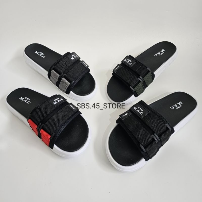 M.A.C (Max 02) Sandal Pria dan Wanita Slide Flip Flop Selop Motif Ban 2 Perekat.