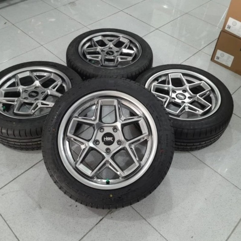 Velg Mobil Bekas Hsr Wasile Ring 17 Pcd 5x114 + Ban 215 50 17 Accelera