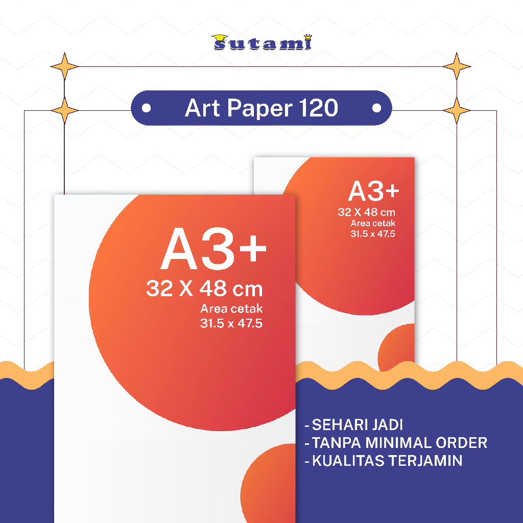 

Cetak Art Paper / Art Carton 120 gsm A3+ Tanpa Minimal Order