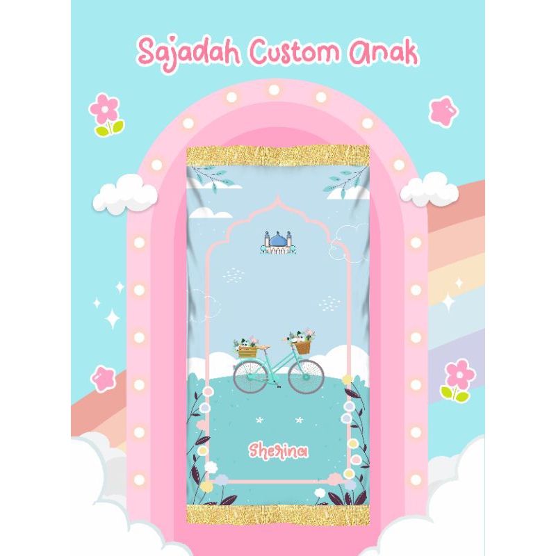 Sajadah anak karakter FREE nama