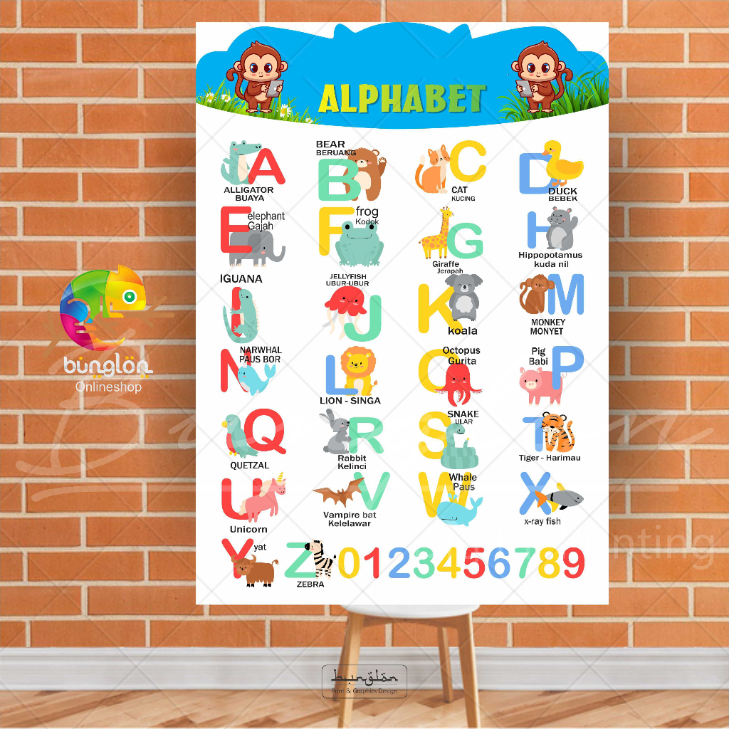 

Poster Edukasi Alphabet, Poster Peraga Pendidikan