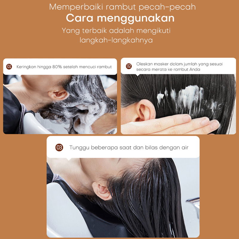 Masker rambut kering Masker rambut rontok Masker rambut keratin Hair mask Pelurus rambut permanen Melembabkan halus Meningkatkan minyak mentah kering Tekstur yang halus dan lembab