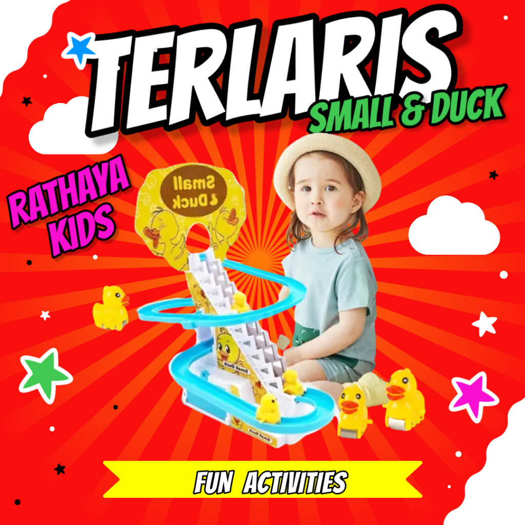 Mainan bebek small duck  space spiderman naik tangga