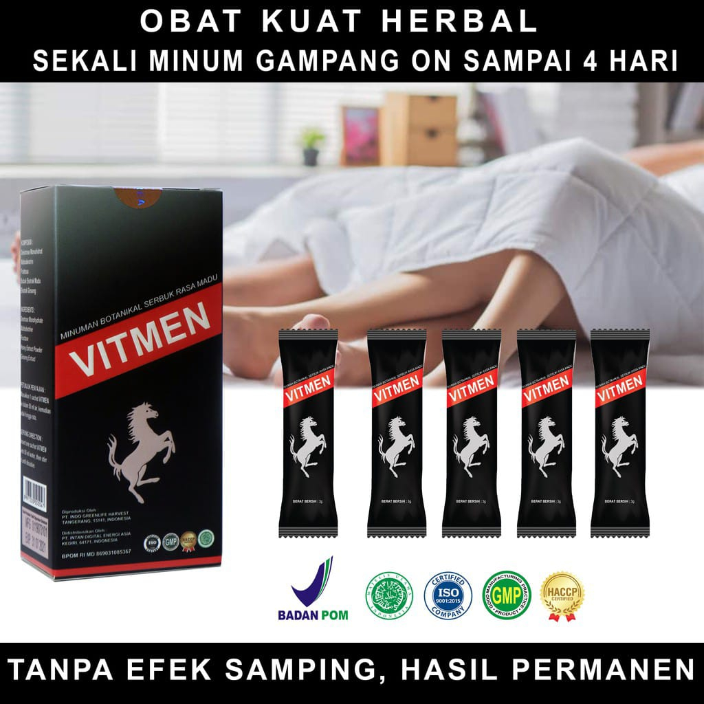 VITMEN Obat Kuat Herbal Tahan Lama Minuman Serbuk Suplemen Pria Dewasa Penambah Stamina Perkasa Penu