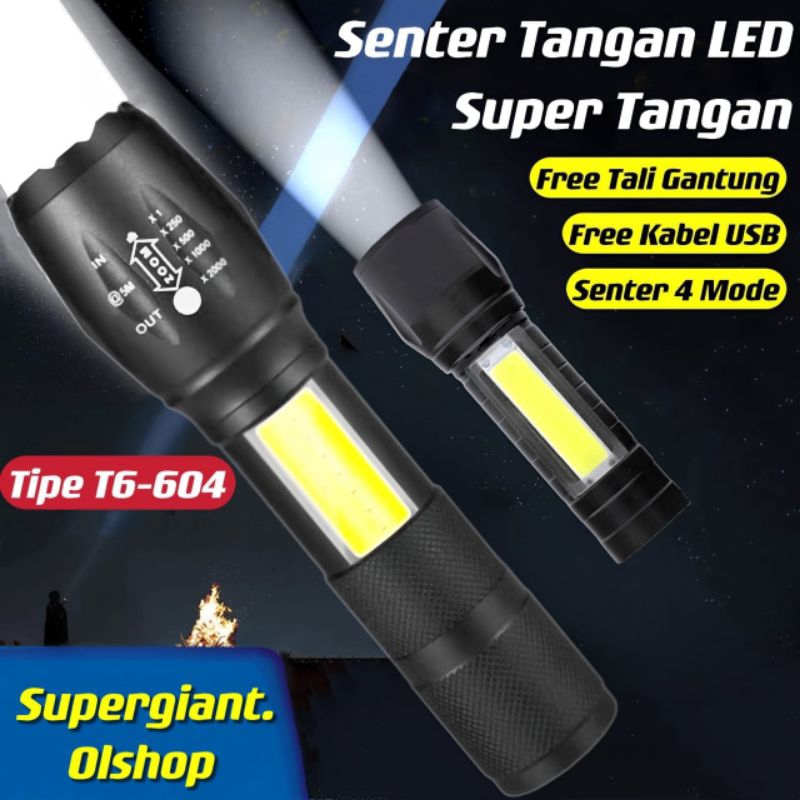 Senter COB LED Swat Police Light Recharge⭐ Supergiant⭐