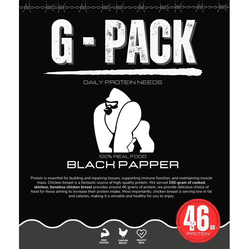 

G Pack High Protein Meals Makanan Protein Tinggi healthy food Frozen Food makanan murah dan enak black pepper rica rica creamy mushroom