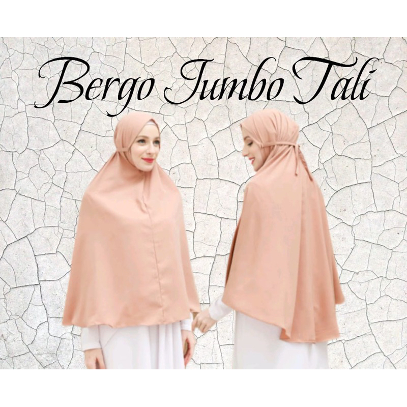 TERBARU Khimar Bergo Tali Jumbo / Jilbab Bergo Jumbo Tali Wolfis