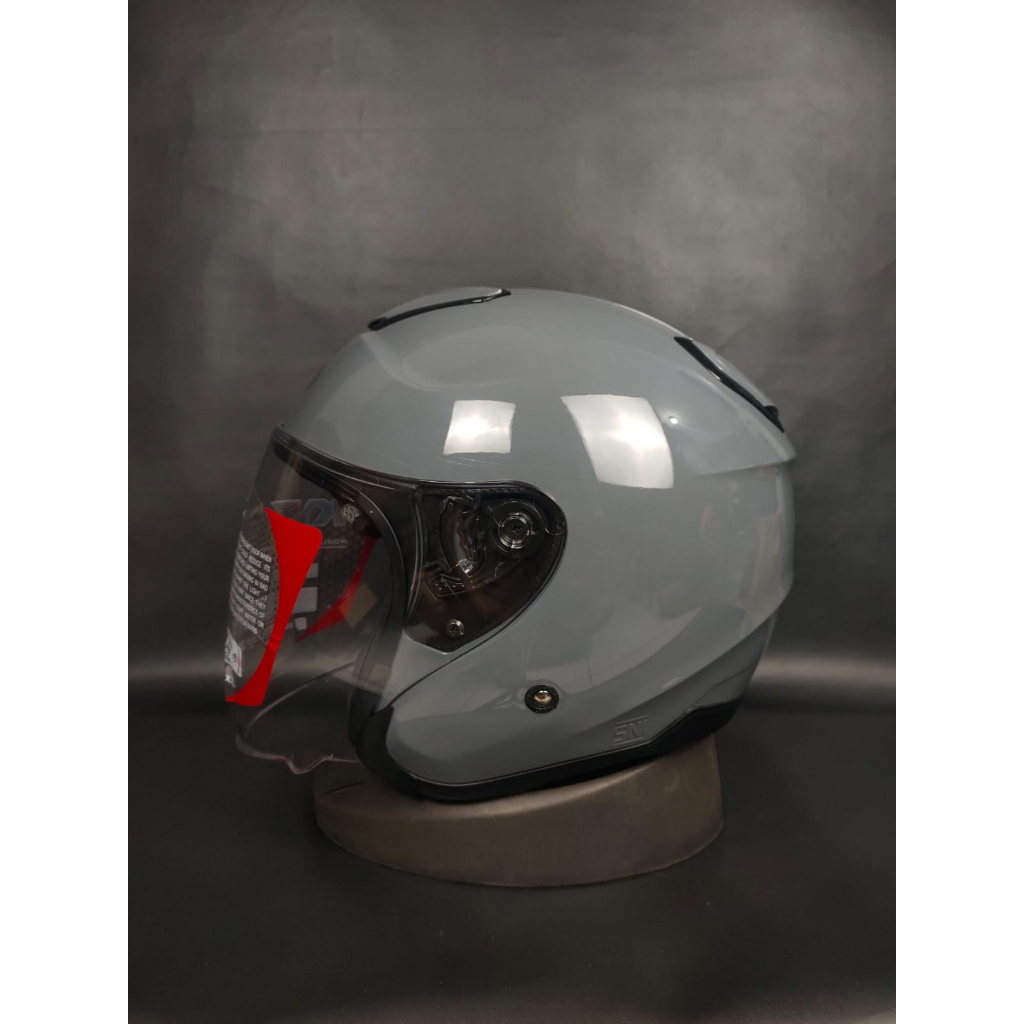 HELM KYT KYOTO SOLID GORILA GREY GLOSSY HALF FACE KYT KYOTO
