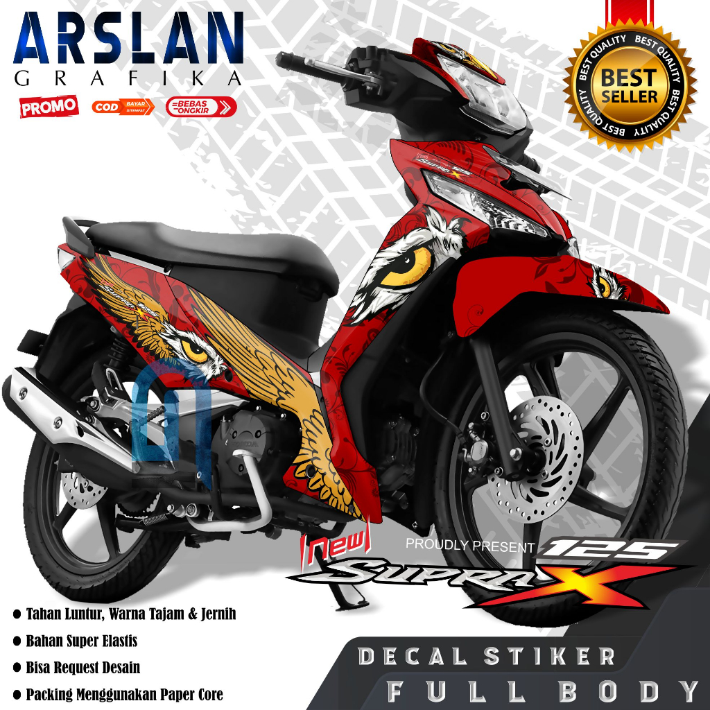 TERBARU Decal Supra X 125 FI Full Body Stiker Supra X 125 FI Full Body Varian / Desain Eagle Eye