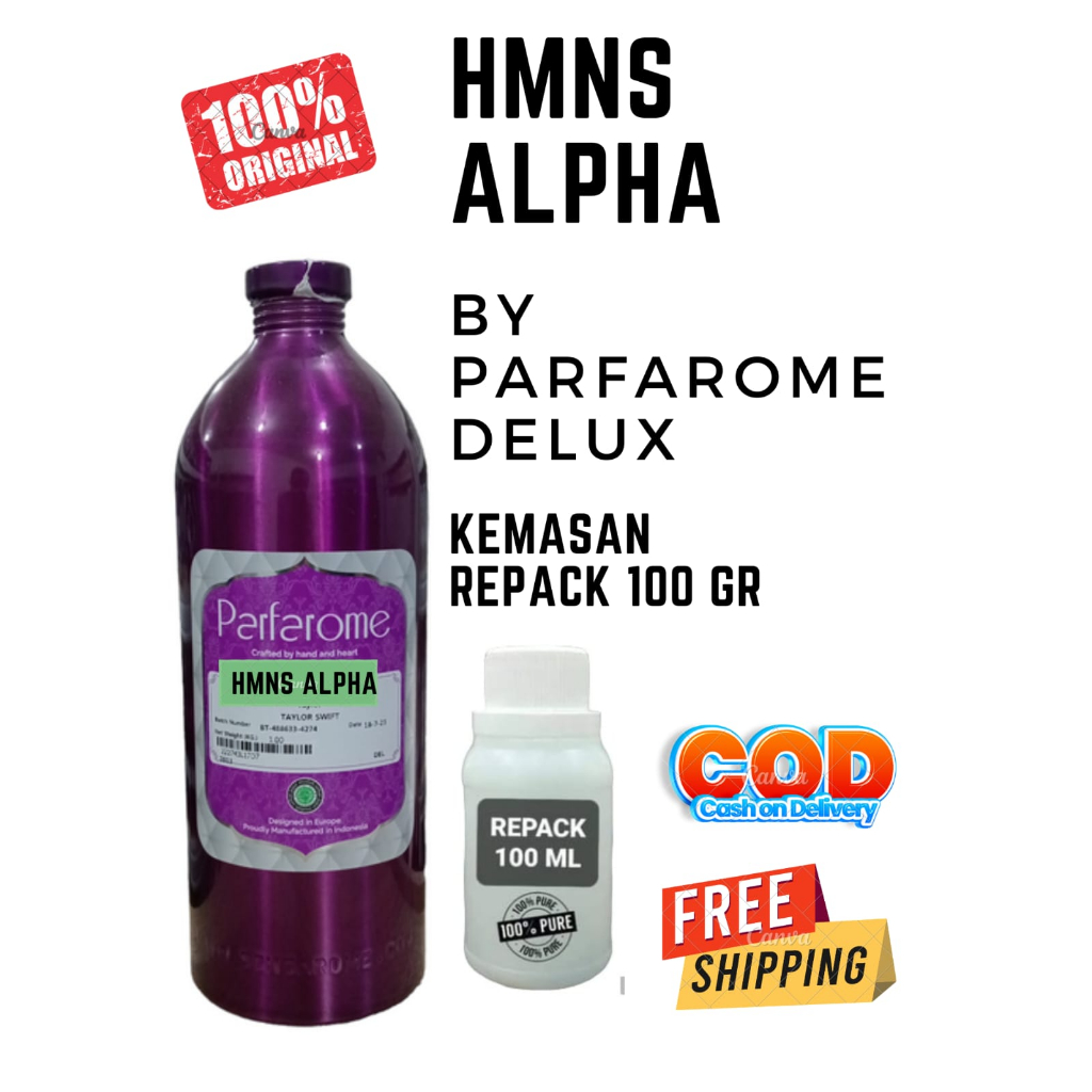 100 GR ALPHA BY PARFAROME DELUX SEARAH HMNS ALPHA BIBIT MURNI REPACK