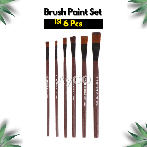 

6pcs/Set BRUSH PAINT SET / KUAS LUKIS / Artis Brushes Nylon Acrylic
