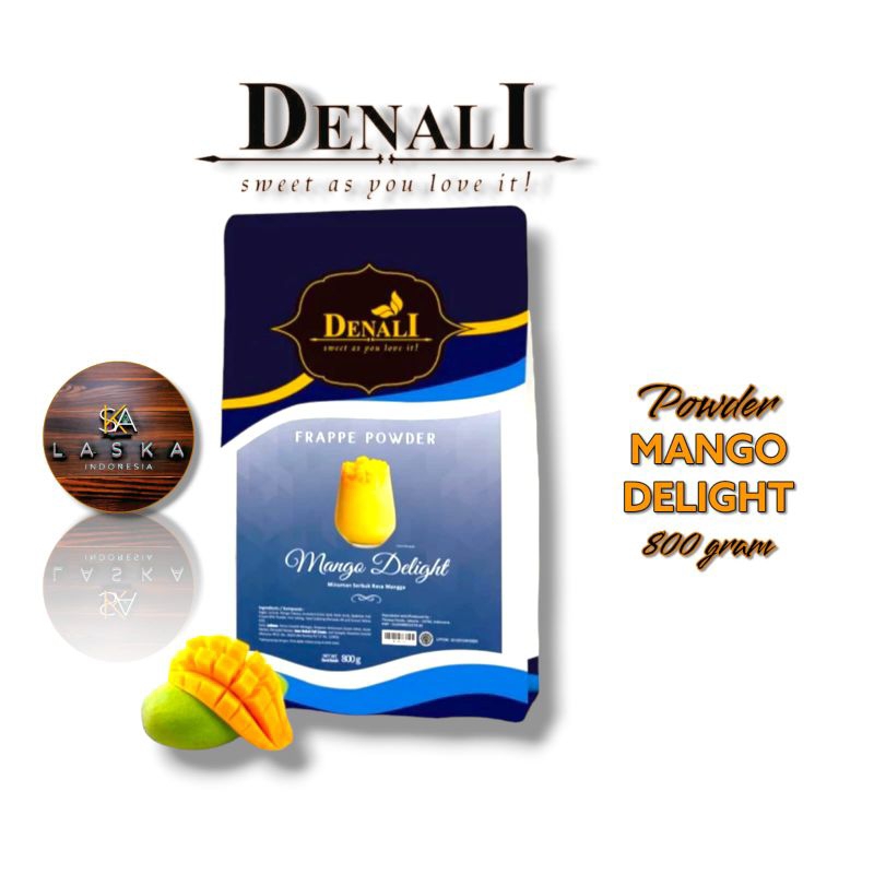 

Mango Delight Powder Merk Denali - 800 grm - Bubuk Minuman Rasa mango