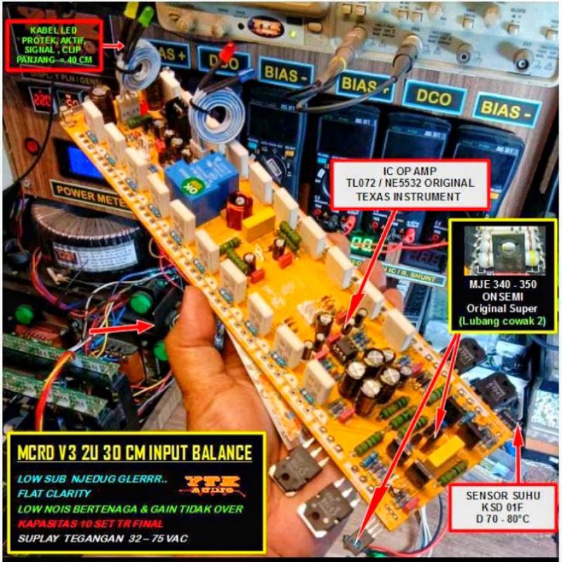 KIT Driver Power Amplifier MCRD V3 Darlington Input Balance Limiter 2U 30Cm 10 Set Final