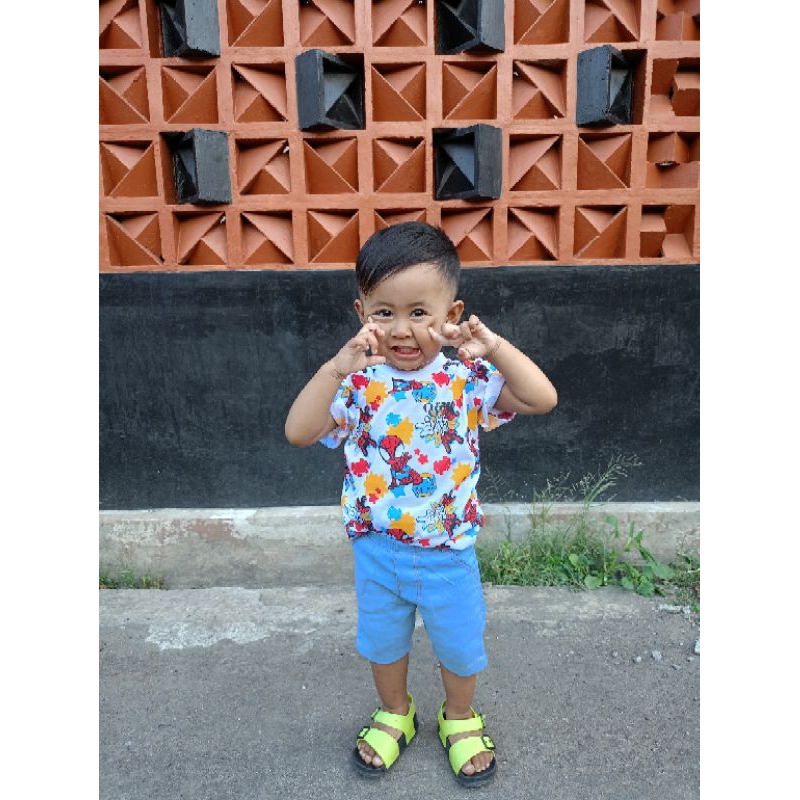 kaos anak full print Spiderman