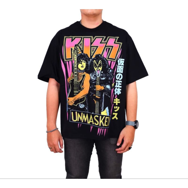 T-SHIRT BAND KISS ROCK N ROLL KAOS BOOTLEG KAOS KISS OVERSIZE