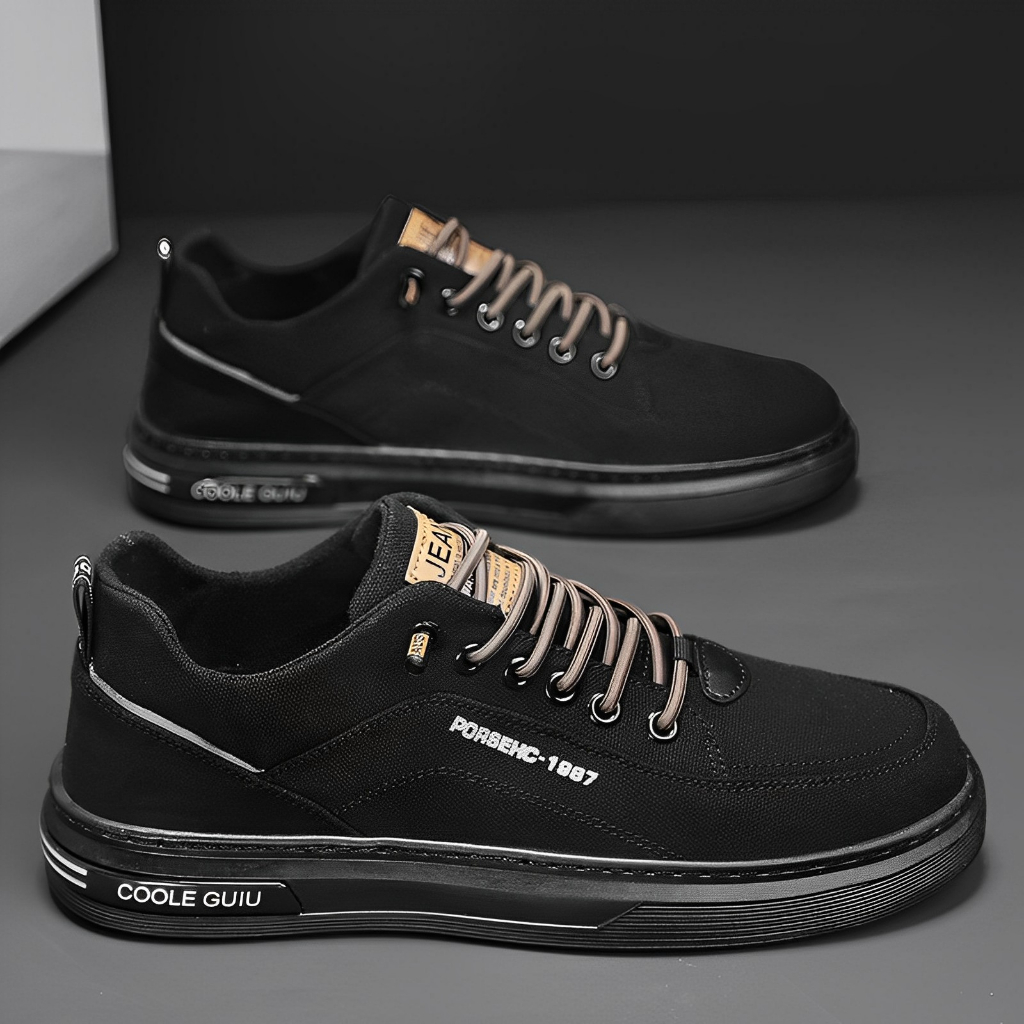 Cuci Gudang Leedoo Sepatu Pria Sneakers Casual Original Tali Formal Sepatu Sneakers Kekinian Black