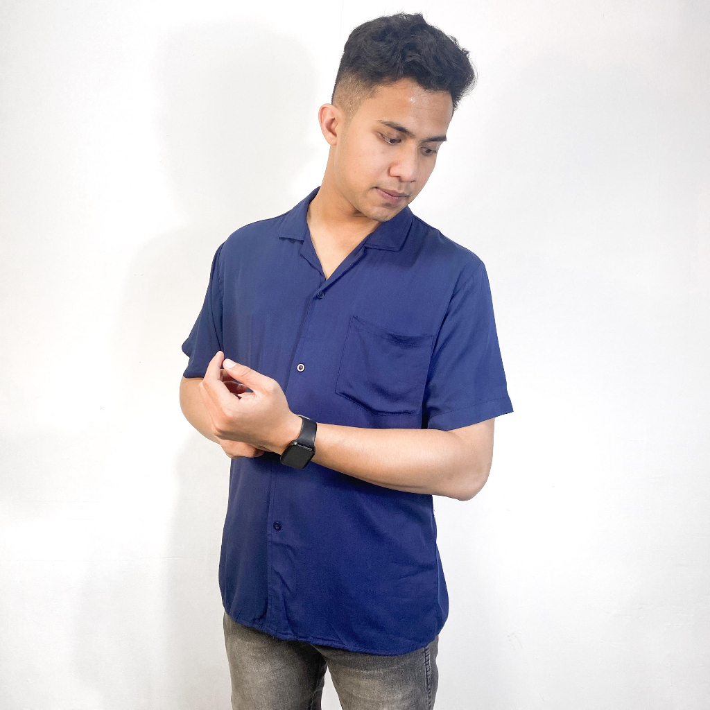 503 KEMEJA HAWAI POLOS/ PAKAIAN PRIA/ KEMEJA SANTAI/ KEMEJA HAWAI