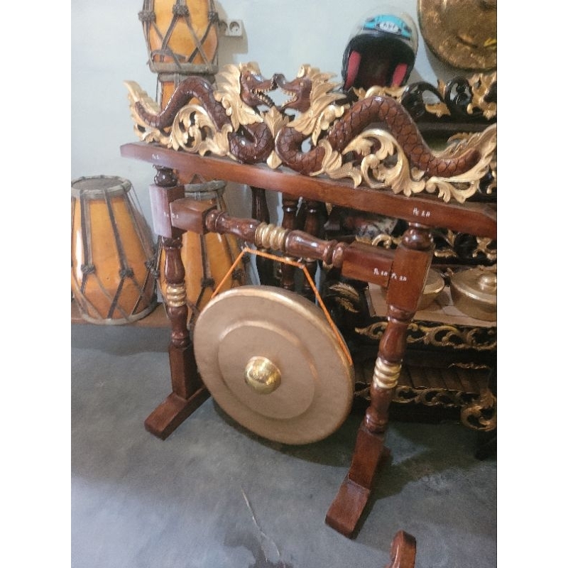 gong peresmian dim 60 cm besi pencu kuningan+tiang gong
