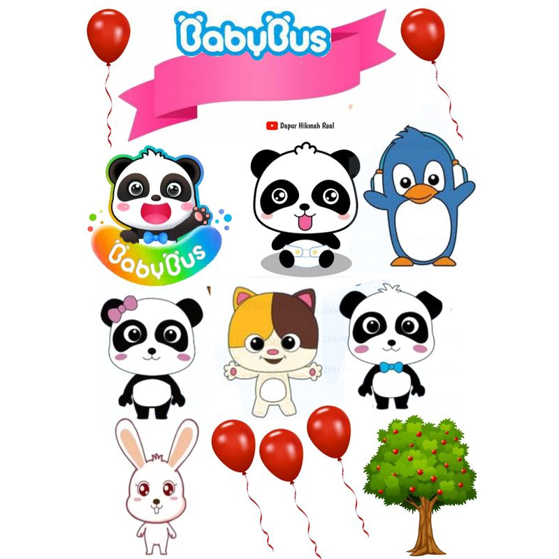 Topper cake hiasan kue karakter kartun babybus